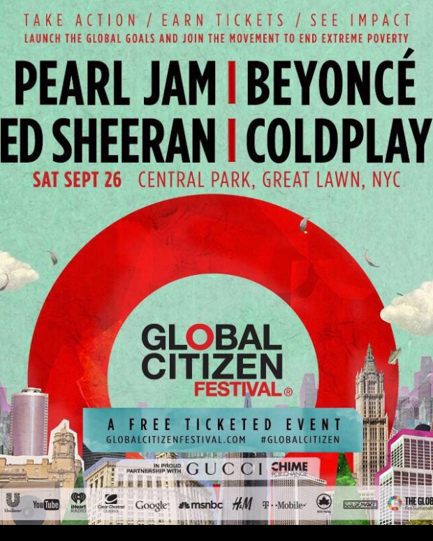 P&ocirc;ster de divulga&ccedil;&atilde;o do festival Global Citizen 2015 (Foto: Divulga&ccedil;&atilde;o)