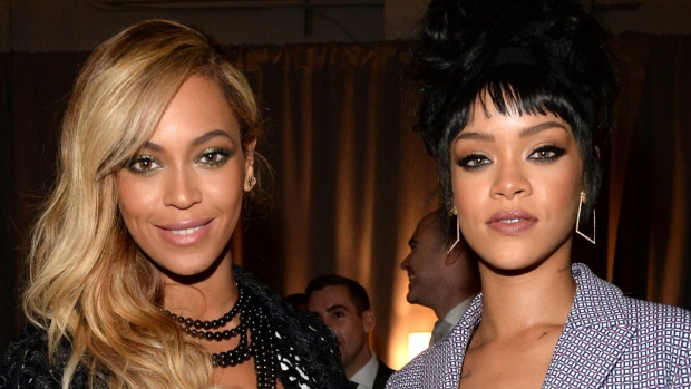 Beyoncé e Rihanna em evento do Tidal (Foto: Reprodução)