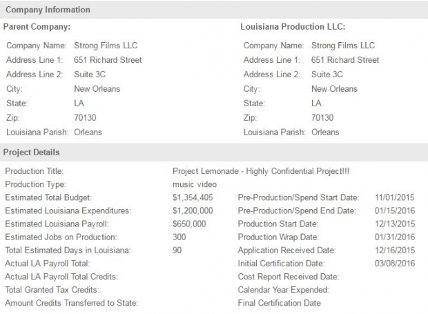 Documento com detalhes do projeto 'LEMONADE' (Foto: Reprodu&ccedil;&atilde;o)
