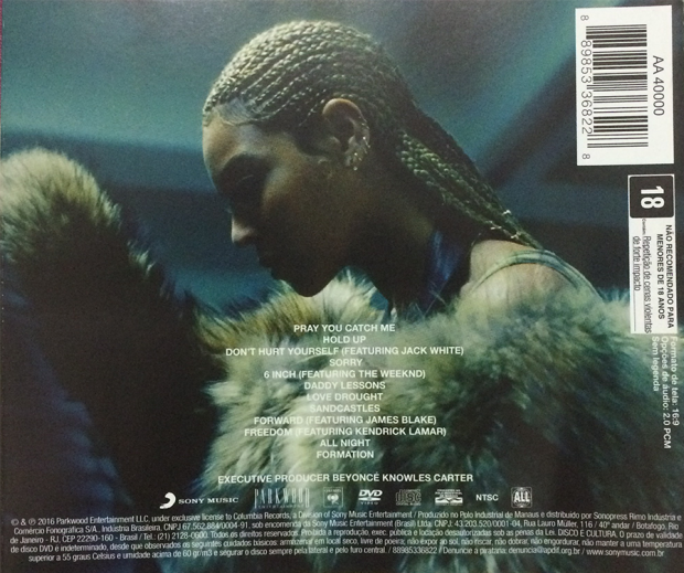 Contra capa do CD 'LEMONADE' (Foto: Reprodução)