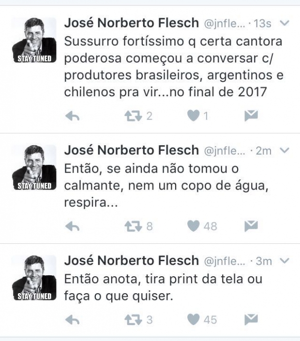 Tuítes de José Norberto Flesch (Foto: Reprodução/Twitter)