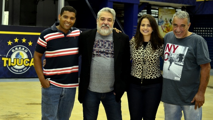 Os carnavalescos Unidos da Tijuca Marcus Paulo, Mauro Quintaes, Annik Salmon e Helcio Paim (Foto: Roberto Teixeira/ EGO)