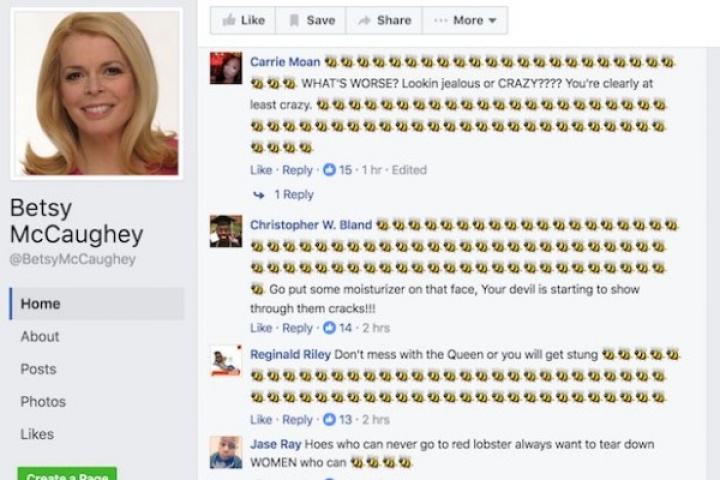 Página de Besty McCaughey foi deletada após ataque de fãs (Foto: Reprodução)