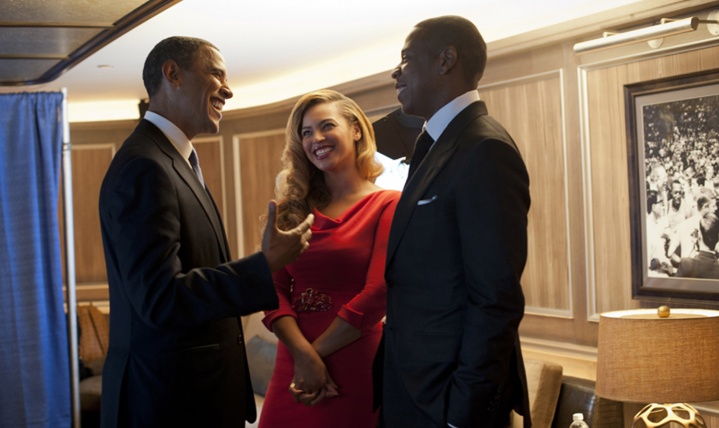 Beyonc&eacute;, Jay Z e Barack Obama em 2012 (Foto: Divulga&ccedil;&atilde;o)
