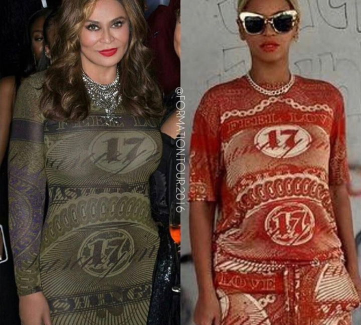 Montagem de Beyonc&eacute; e Tina usando vestido Givenchy (Foto: Reprodu&ccedil;&atilde;o)