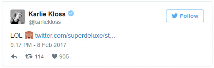 Karlie Kloss ri de gafe no Twitter (Foto: Reprodu&ccedil;&atilde;o)