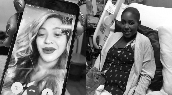 Ebony Banks recebey liga&ccedil;&atilde;o de Beyonc&eacute; (Foto: Reprodu&ccedil;&atilde;o)