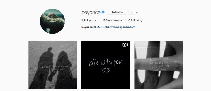 Conta oficial de Beyoncé ultrapassa 100 milhões no Instagram (Foto: Reprodução)