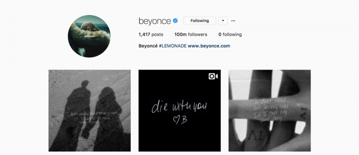 Conta oficial de Beyonc&eacute; ultrapassa 100 milh&otilde;es no Instagram (Foto: Reprodu&ccedil;&atilde;o)