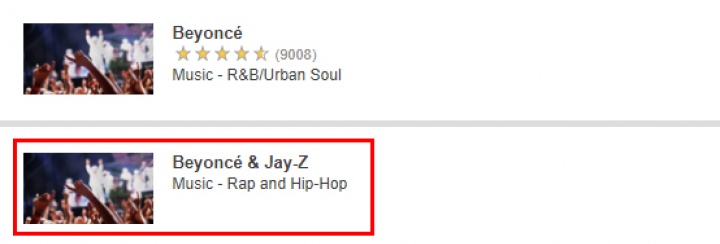 Página de Beyoncé & Jay Z aparece nas buscas (Foto: Reprodução/Ticketmaster)