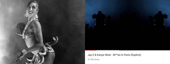 Josephine Baker e clipe 'Ni**as In Paris', de Jay Z (Foto: Reprodução)