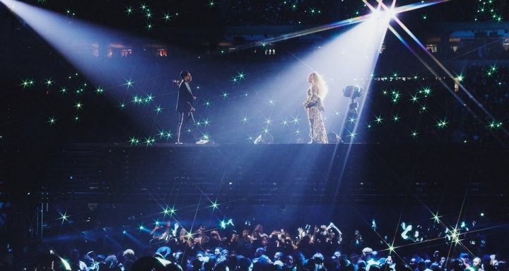 Beyoncé e Jay Z se apresentando em Atlanta com a 'OTR II' (Foto: Divulgação/Beyoncé.com)