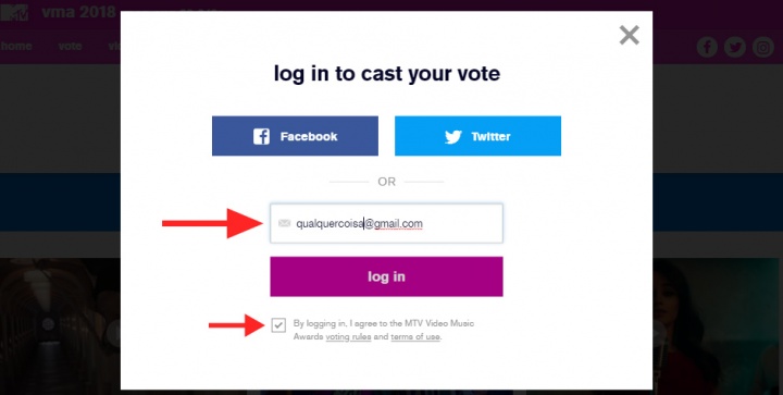 Votando no VMA 2018 (Foto: Reprodução/MTV)