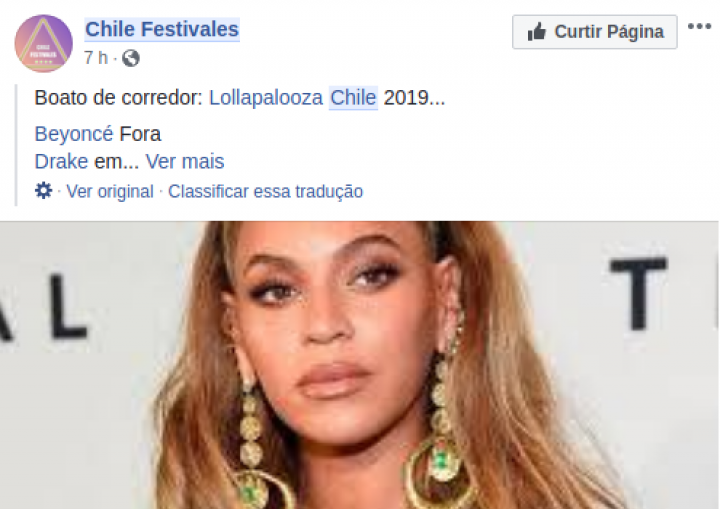 Beyoncé estaria fora do Lollapalooza (Foto: Reprodução)