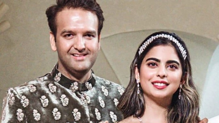 Anand Piramal e Isha Ambani, os noivos (Foto: Reprodução)