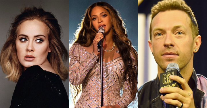 Adele, Beyoncé, Chris Martin (Foto: Reprodução)