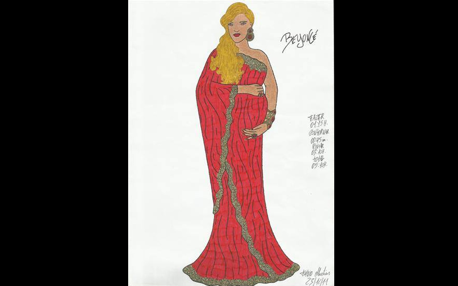 Croqui inspirado em Beyonc&eacute;.