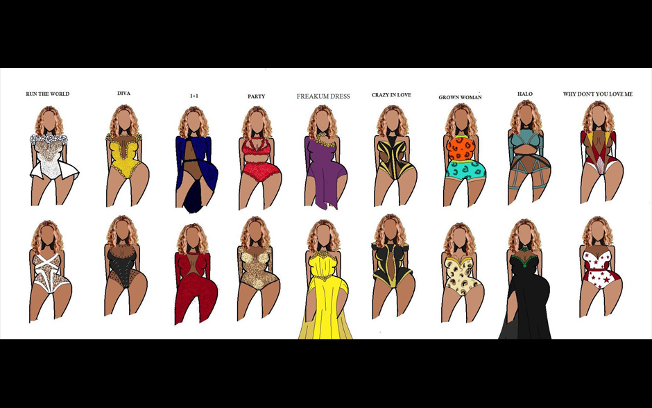 Croquis inspirados em Beyonc&eacute;.