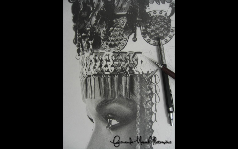 Processo de cria&ccedil;&atilde;o do desenho com o tema de "Run the World (Girls)".