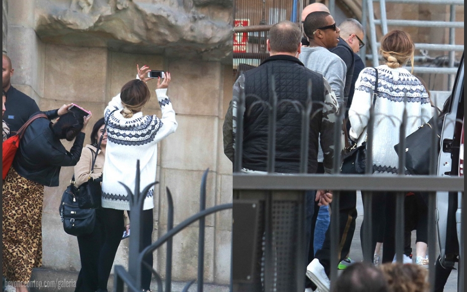 Beyonc&eacute; tira fotos do local.