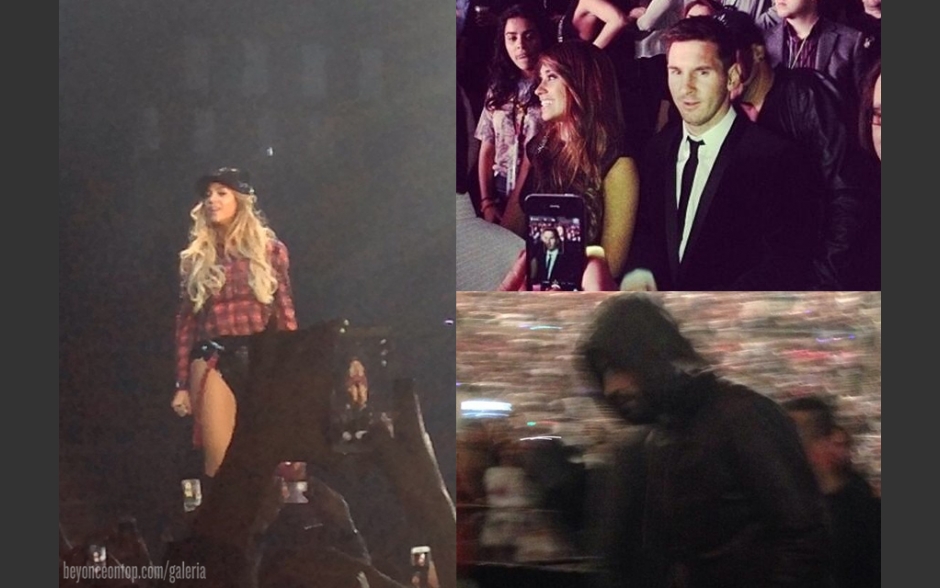 Jogadores de futebol Messi e Piqu&eacute; estavam na plateia. 