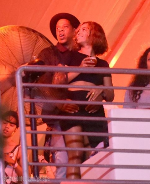 Beyonc&eacute; e Jay Z no festival Made In America. 