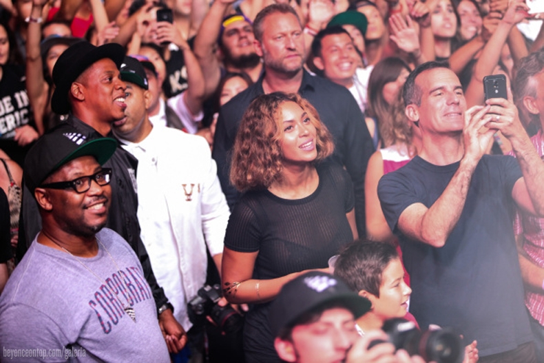 Beyonc&eacute; aproveitou o festival com o marido. 