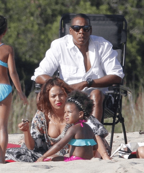 Beyonc&eacute;, Jay Z e Blue Ivy. 