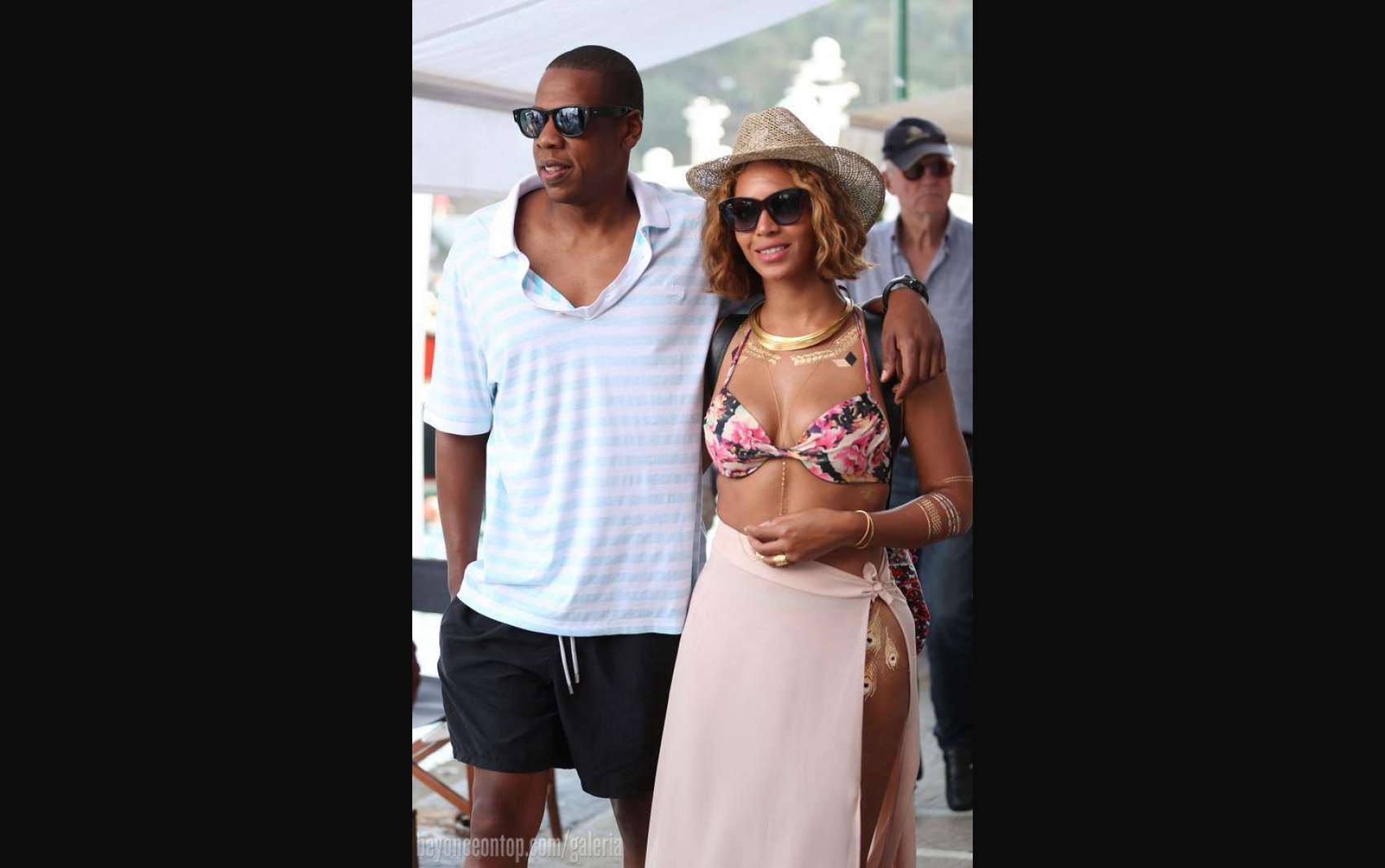Beyonc&eacute; e Jay Z aproveitam Portofino. 