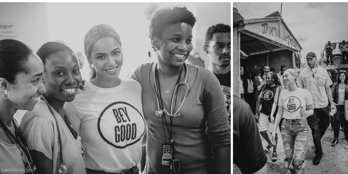 Beyonc&eacute; visitou o Haiti para acompanhar o progresso do terremoto de 2010