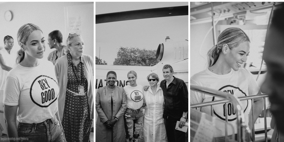 Beyonc&eacute; visitou o Haiti para acompanhar o progresso do terremoto de 2010