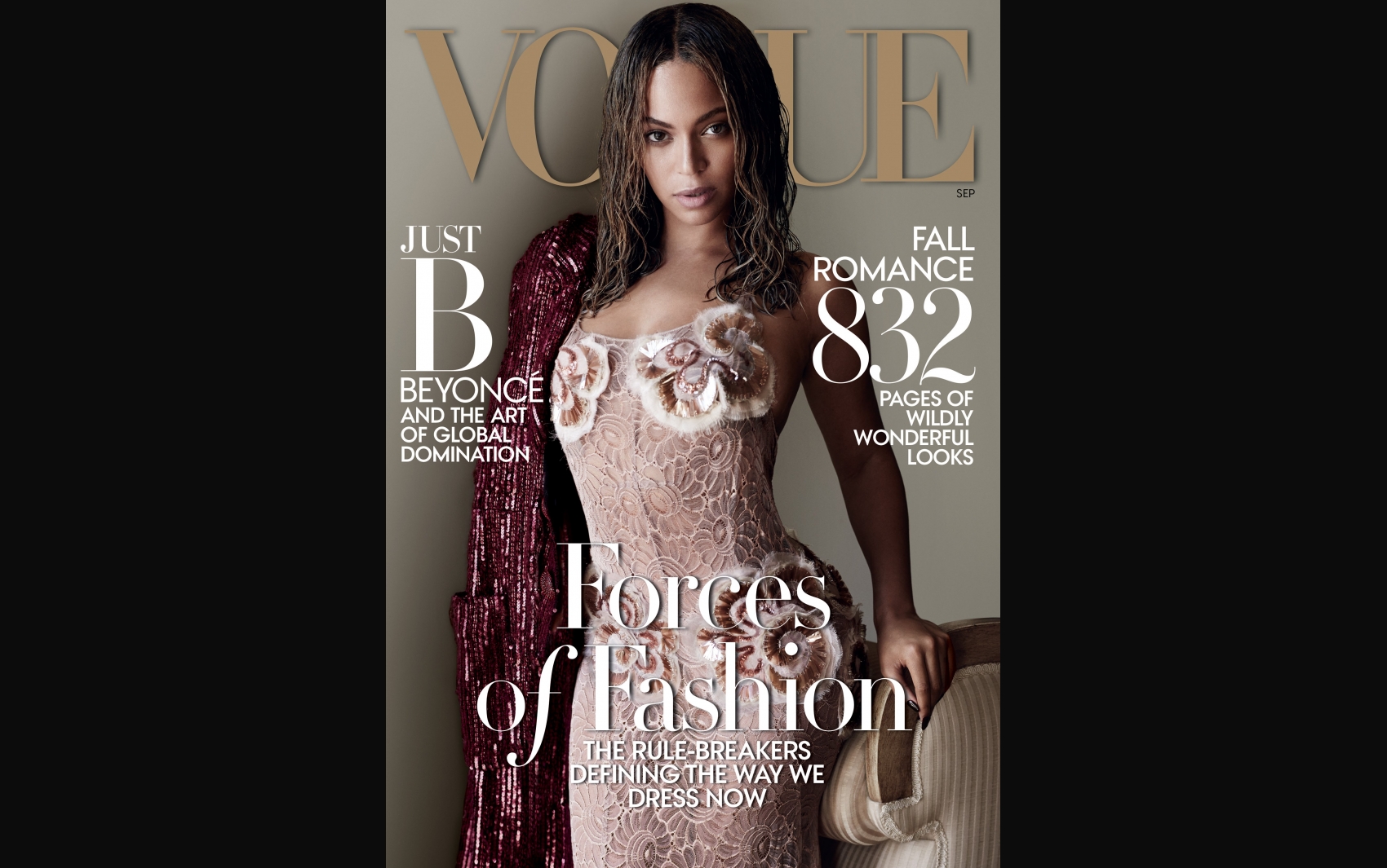 Beyonc&eacute; &eacute; capa da edi&ccedil;&atilde;o de set/2015 da revista Vogue