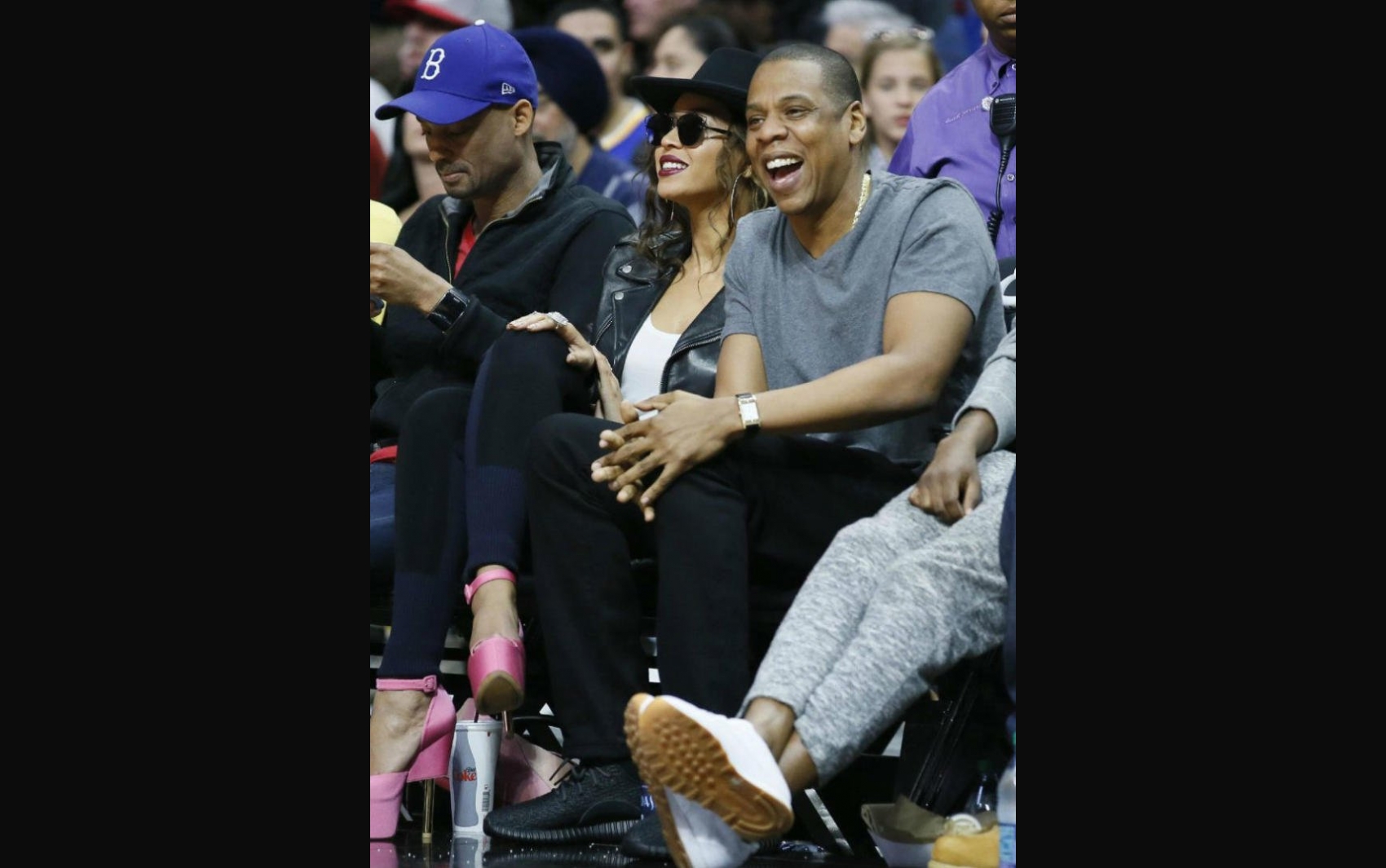 Beyonc&eacute; e Jay Z assistiram ao jogo com Kendrick Lamar